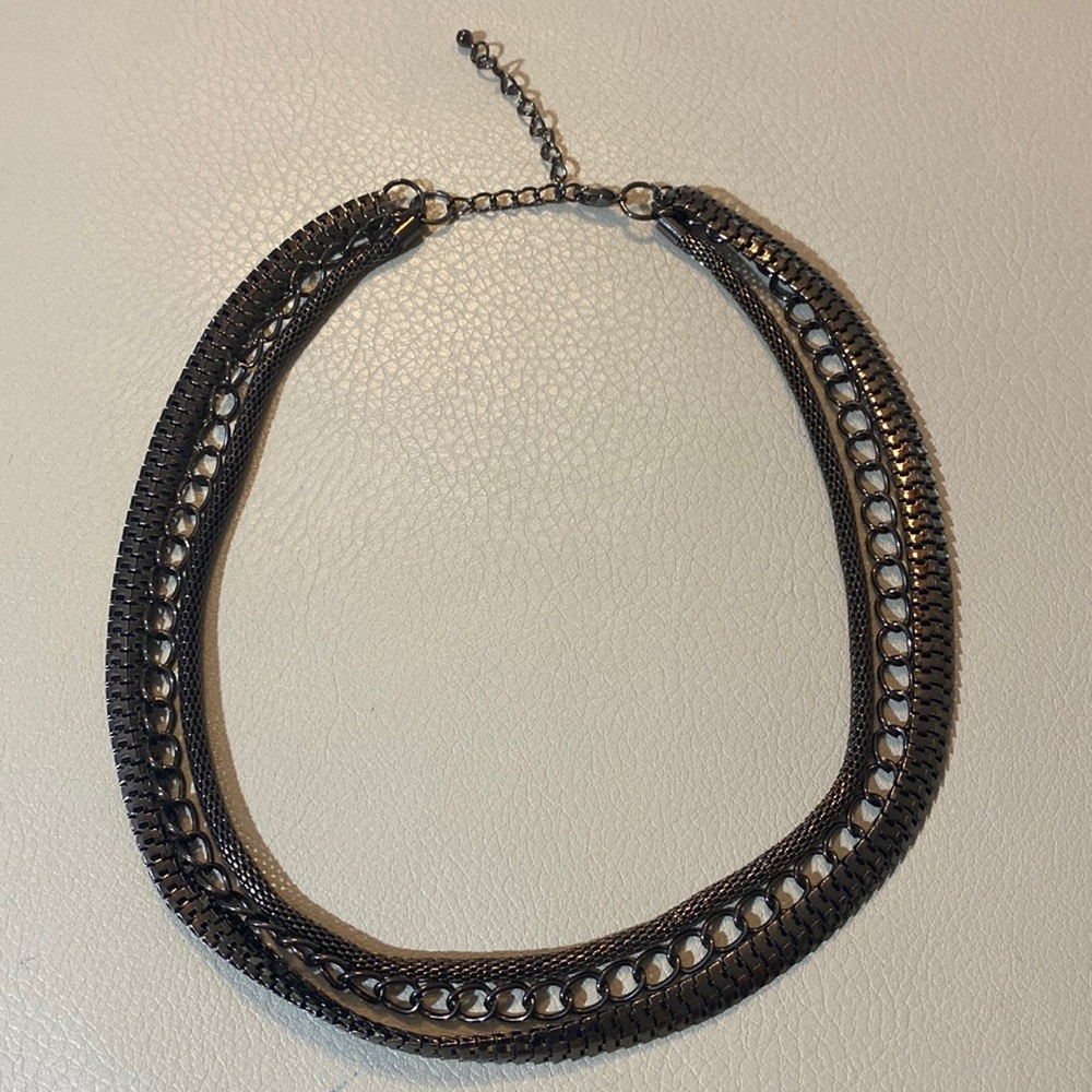 Dark Grey layered necklace